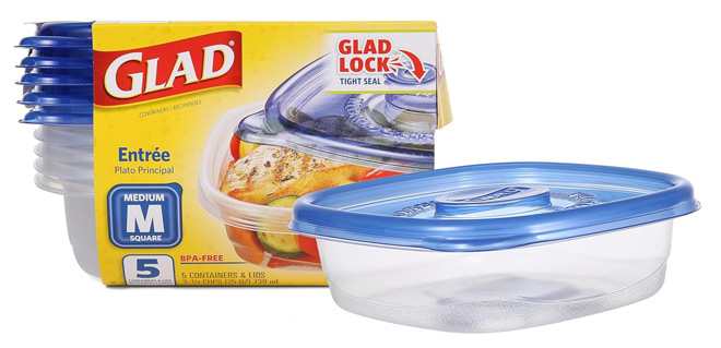 Glad Square Food Storage Containers Medium 5 Pack Glad Square Food Storage Containers Medium 5 Pack