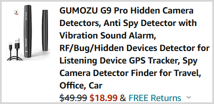 Gumozu G9 Pro Hidden Camera Detector Checkout
