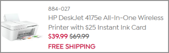 HP Printer at Checkout