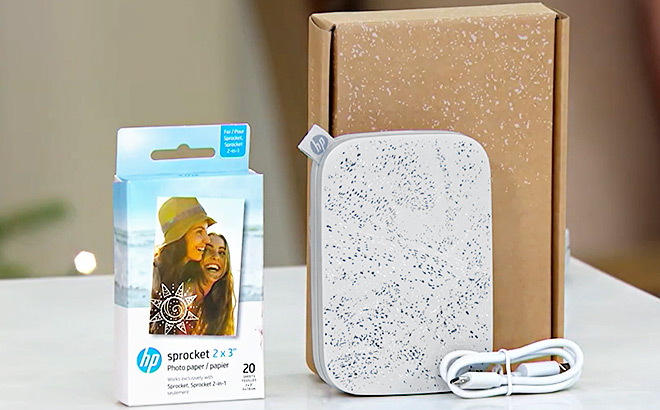 HP Sprocket Portable Photo Printer with 20 Pack Sprocket Paper HP Sprocket Portable Photo Printer with 20 Pack Sprocket Paper