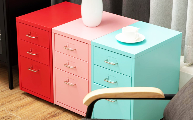 Holly Home 3 Drawer Mobile Storage Cabinets