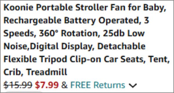 Koonie Portable Stroller Fan checkout page Koonie Portable Stroller Fan checkout page
