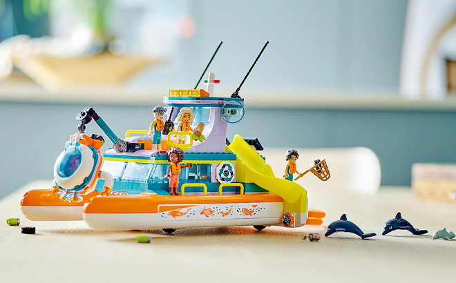 LEGO Friends Sea Rescue Boat Building Toy Set