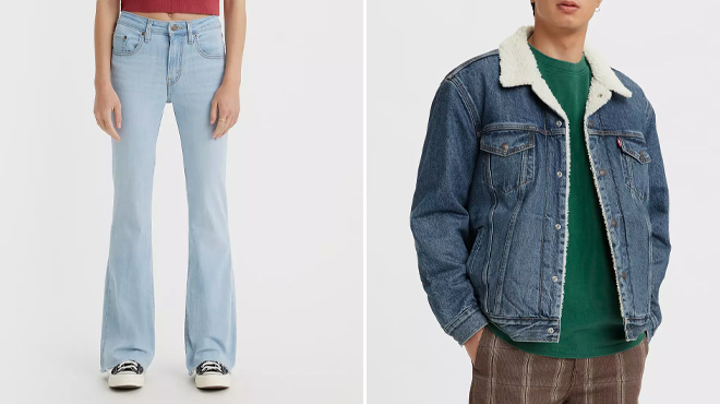 Levis Womens Jeans and Mens Trucker Jacket