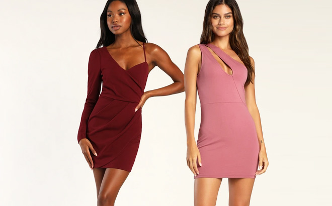 Lulus Asymmetrical Faux Wrap Mini Dress
