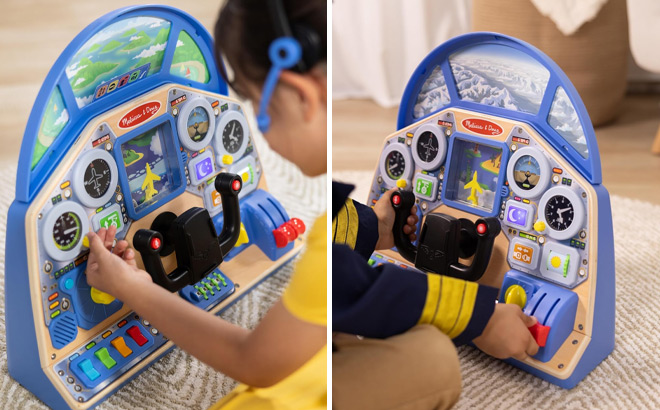 Melissa Doug Jet Pilot Interactive Dashboard Toy