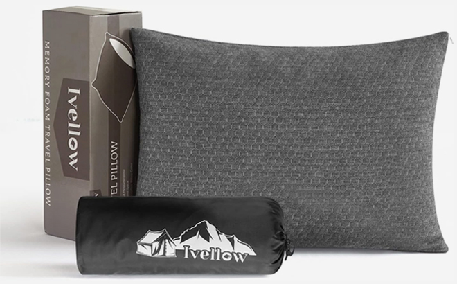 Memory Foam Travel Pillow in Grey Color
