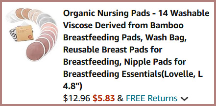 Nursing Pads Checkout Screen