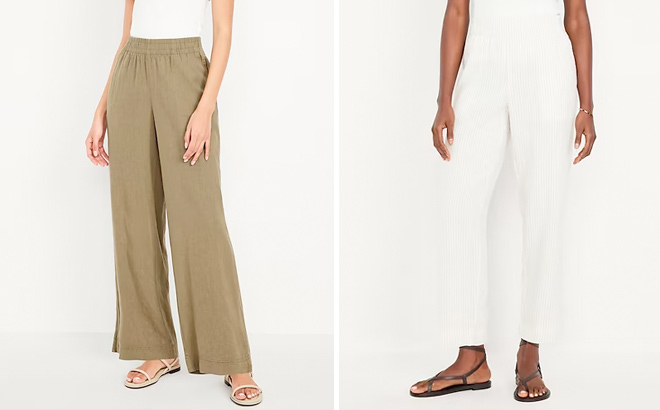 Old Navy High Waisted Linen Blend Straight Ankle Pants Old Navy High Waisted Linen Blend Straight Ankle Pants