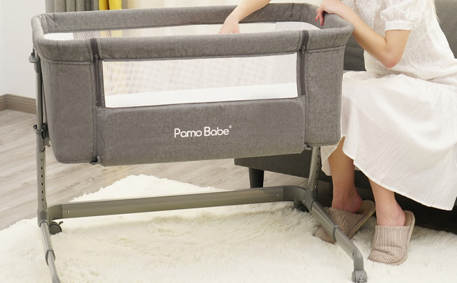 Pamo Babe Unisex Infant Bedside Sleeper Bassinet with Wheels and Folding Frame Pamo Babe Unisex Infant Bedside Sleeper Bassinet with Wheels and Folding Frame