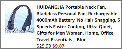 Portable Neck Fan Summary