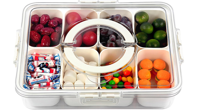 Portable Snack Box Container with Snacks in it