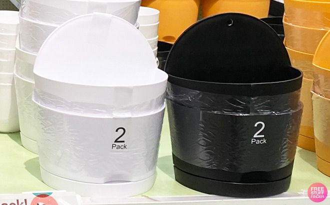 Room Essentials Self Watering Wall Half Circle Planter 2 Pack on a Shelf at Target