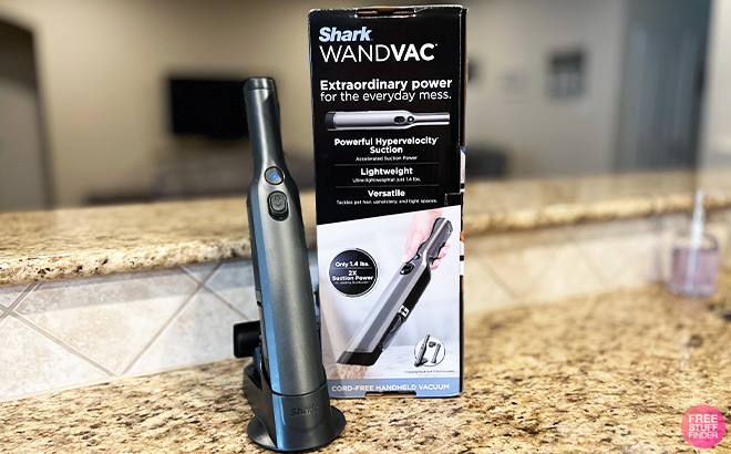 Shark WANDVAC Cordless Handheld Vacuum on a Countertop Shark WANDVAC Cordless Handheld Vacuum on a Countertop