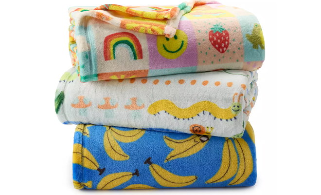 The Big One Kids Oversized Supersoft Plush Throw in Three Patterns The Big One Kids Oversized Supersoft Plush Throw in Three Patterns
