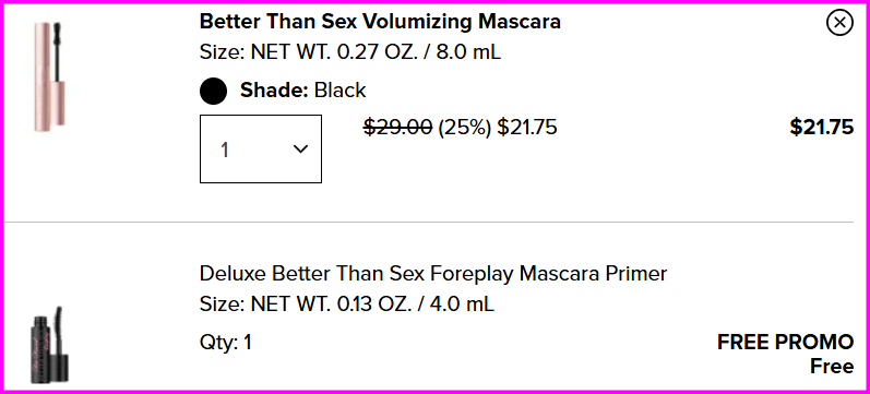 Too Faced Mascara Plus Freebie Checkout Too Faced Mascara Plus Freebie Checkout
