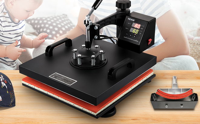 Vevor Heat Press Machine on a Tabletop