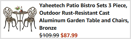 3 Piece Patio Bistro Set Checkout 3 Piece Patio Bistro Set Checkout