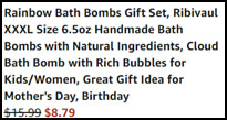 3 Piece Rainbow Bath Bomb Set Order Summary