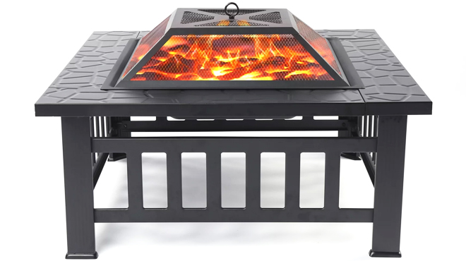 32 Inch Patio Wood Burning Fire Pit Table