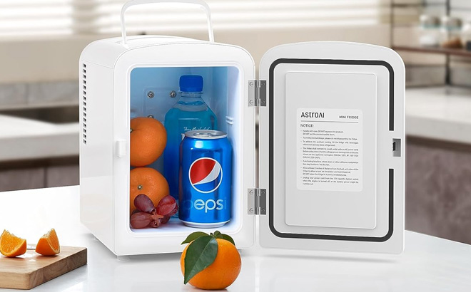 AstroAI 6 Can Mini Fridge in Use
