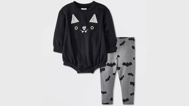 Cat Jack Bat Face Romper Leggings Set Cat Jack Bat Face Romper Leggings Set