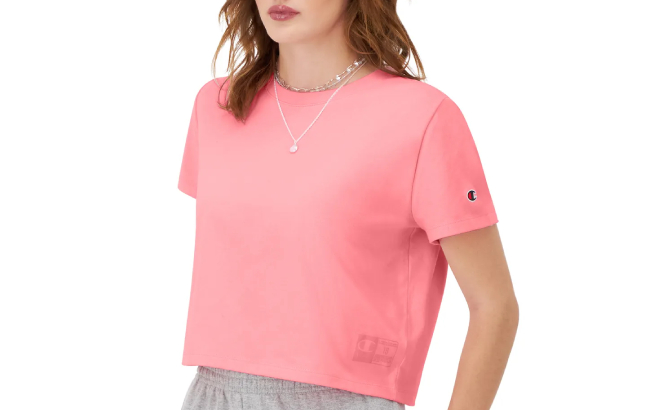 Champion Womens Tailgate Jocktag Patch T Shirt Champion Womens Tailgate Jocktag Patch T Shirt