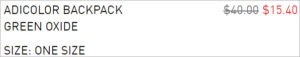 Checkout page of Adidas Adicolor Backpack