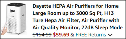 Dayette HEPA Air Purifier Checkout Dayette HEPA Air Purifier Checkout