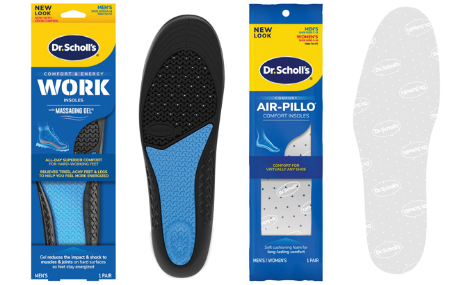 Dr Scholls Work Massaging Gel Insoles and Air Pillo Insoles Dr Scholls Work Massaging Gel Insoles and Air Pillo Insoles