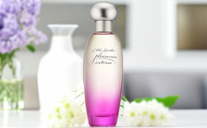 Estee Lauder Pleasures Intense Eau de Parfum Spray on a Table Estee Lauder Pleasures Intense Eau de Parfum Spray on a Table