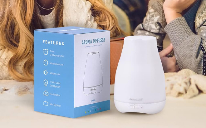 Homeweeks Colorful Essential Oil Diffuser with Adjustable Mist Mode