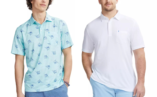 IZOD Mens Sunshield Performance Short Sleeve Polo