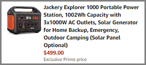 Jackery Explorer 1000 Portable Power Station at Amazon Jackery Explorer 1000 Portable Power Station at Amazon