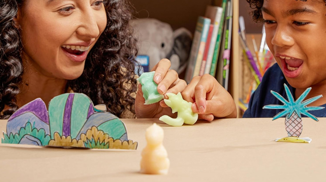 Kids Playing with Elmers Squishies Kit