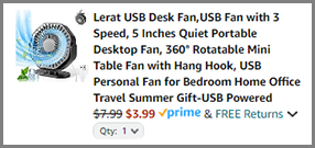Lerat USB Quiet Portable Desktop Fan at Amazon Lerat USB Quiet Portable Desktop Fan at Amazon