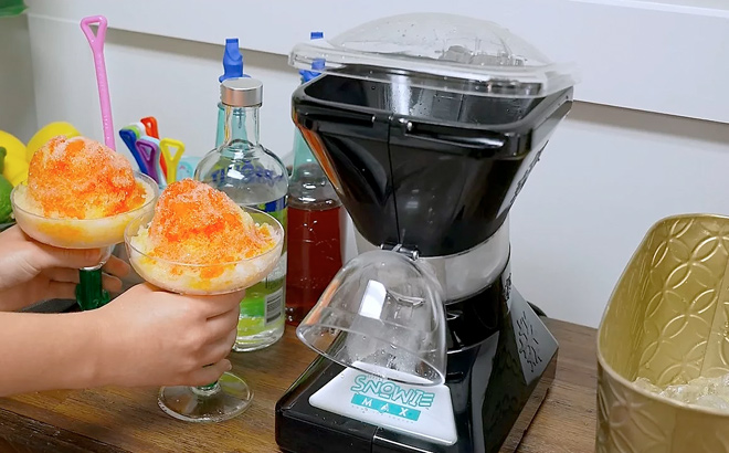 Little Snowie MAX Shaved Ice Machine with 12 Flavor Packs Accessories