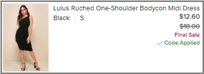 Lulus Ruched One Shoulder Bodycon Midi Dress Checkout Page