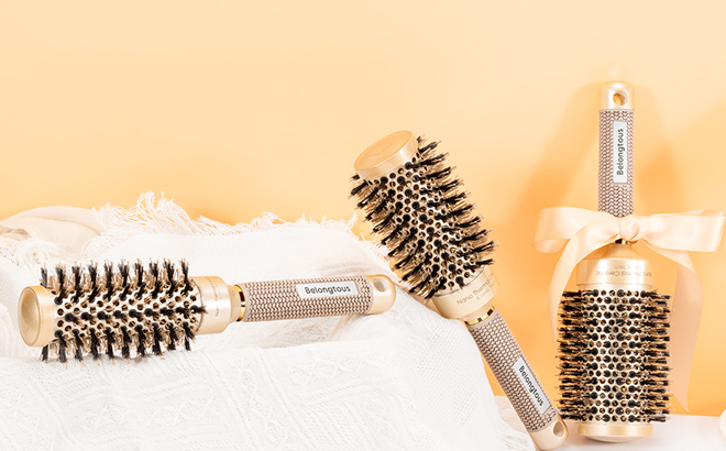 Nano Thermal Ceramic Ionic Tech Round Barrel Boar Bristles Hair Brush Nano Thermal Ceramic Ionic Tech Round Barrel Boar Bristles Hair Brush