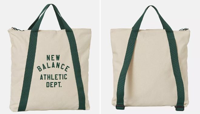 New Balance Canvas Tote Backpack in Green Color New Balance Canvas Tote Backpack in Green Color
