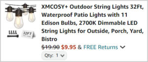Outdoor String Lights at Checkout