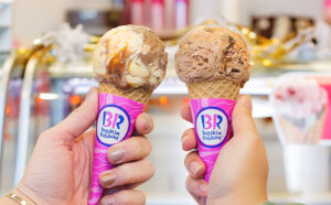 People Holding Baskin Robbins ICe Cream