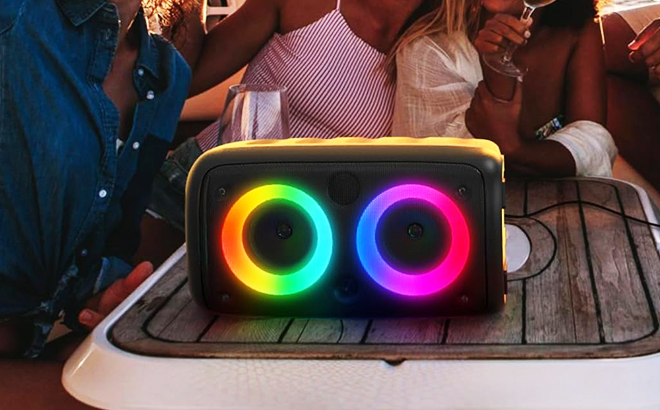 People Partying using a Peski Bluetooth Karaoke Machine People Partying using a Peski Bluetooth Karaoke Machine