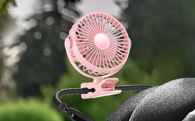 Portable Clip on Fan in Pink Color