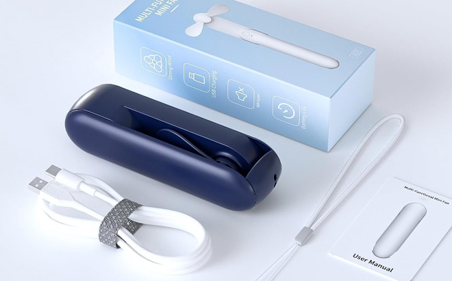 Portable Handheld Mini Fan in Dark Blue Color Portable Handheld Mini Fan in Dark Blue Color