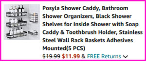 Posyla Shower Caddy 5 Pack Checkout Screen Posyla Shower Caddy 5 Pack Checkout Screen
