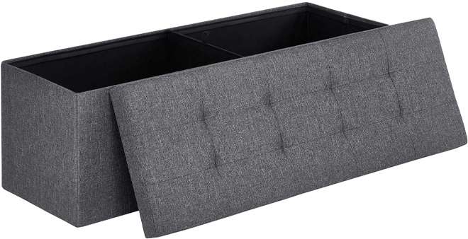 SONGMICS Storage Ottoman Bench in Dark Grey Color SONGMICS Storage Ottoman Bench in Dark Grey Color