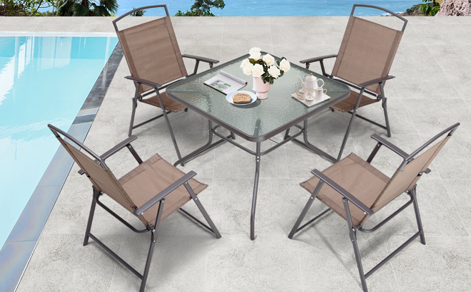 Spirit 5 Piece Square Outdoor Dining Set