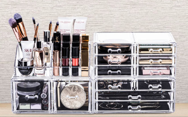 Stacked Makeup Organizers
