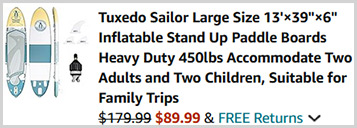 TUXEDO SAILOR Inflatable Paddle Board Screenshot TUXEDO SAILOR Inflatable Paddle Board Screenshot